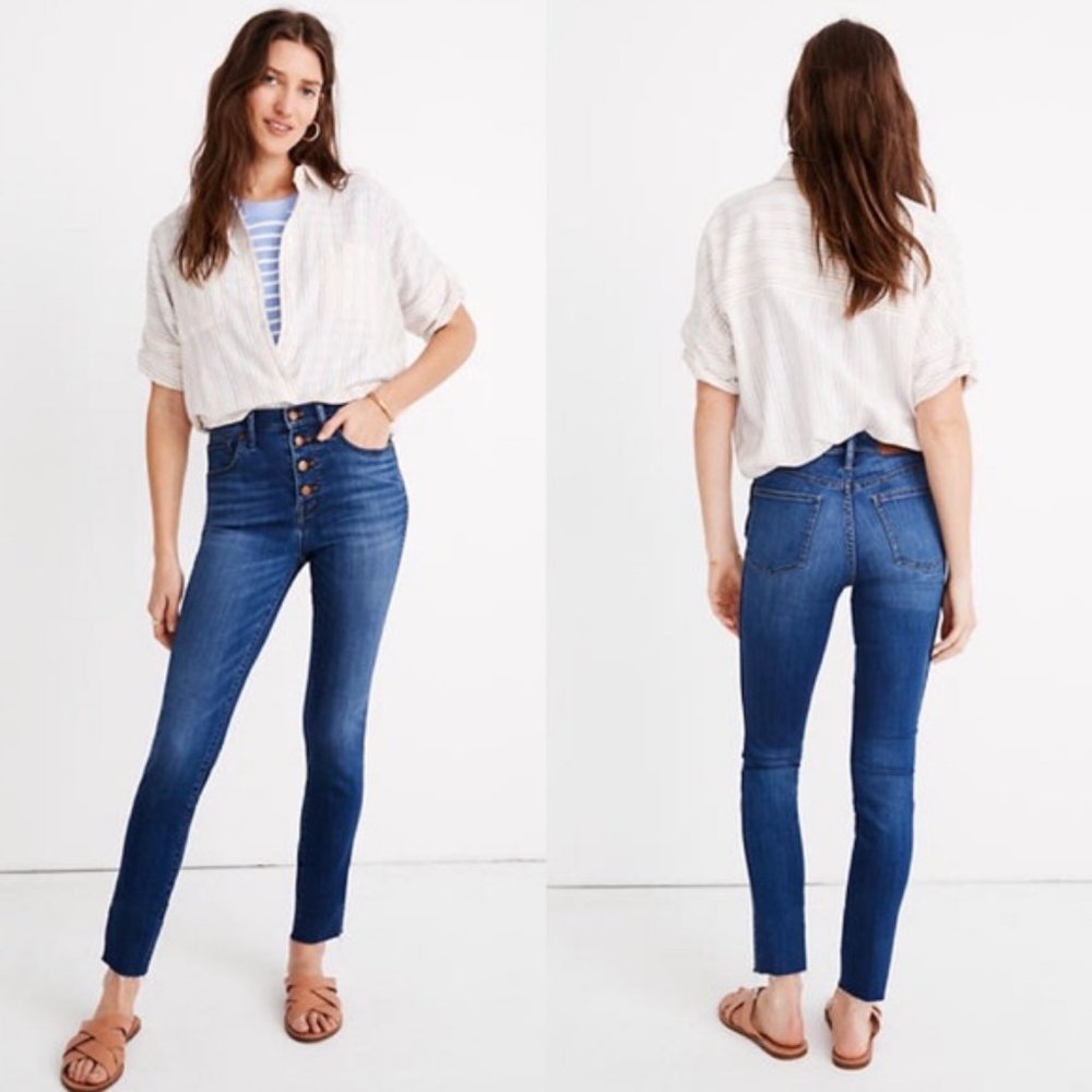 10" High-Rise Skinny Crop Jeans: Button Size 23